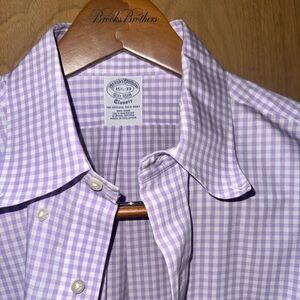 Brooks Brothers Lilac Purple Gingham Button Down Shirt